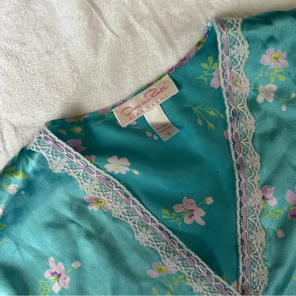 Teal Floral Lace Night Gown Robe - Picture 3 of 8
